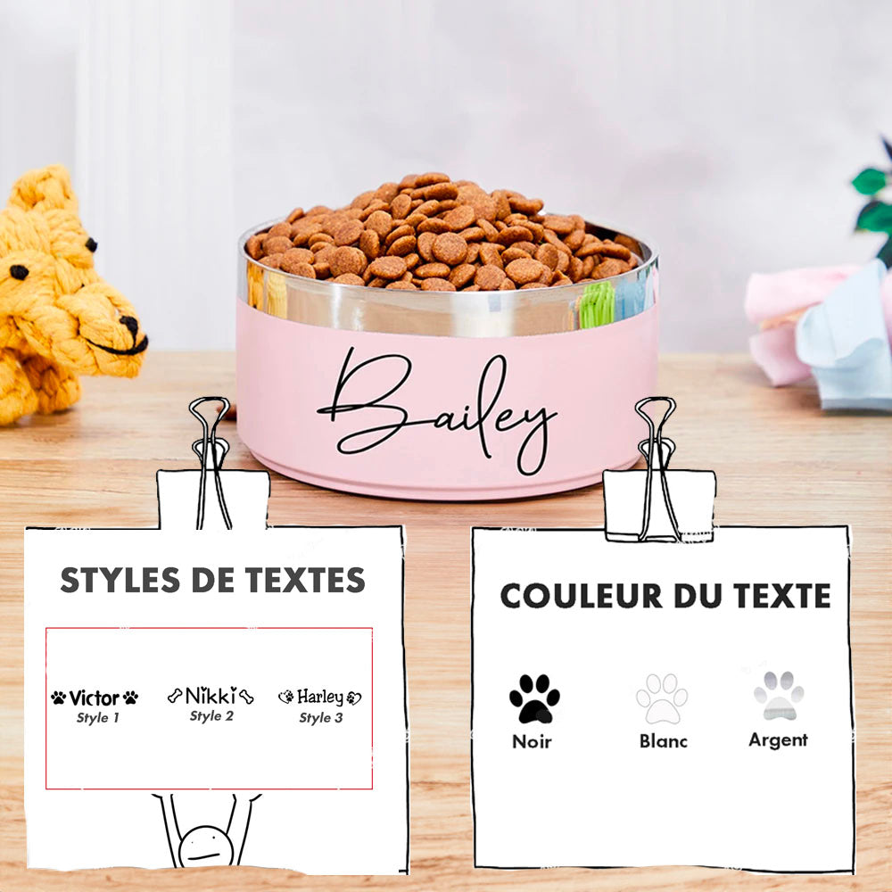 gamelle personnalisé pour chien textes