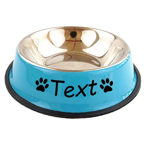 gamelle pour chien personnalisé bleue