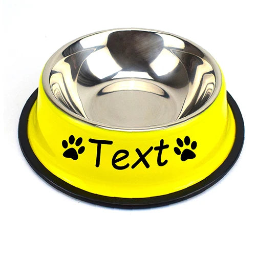 gamelle pour chien personnalisé jaune