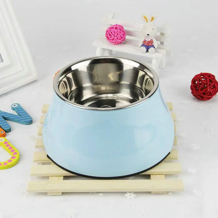 gamelle surélevée pour chien longues oreilles bleue zoom