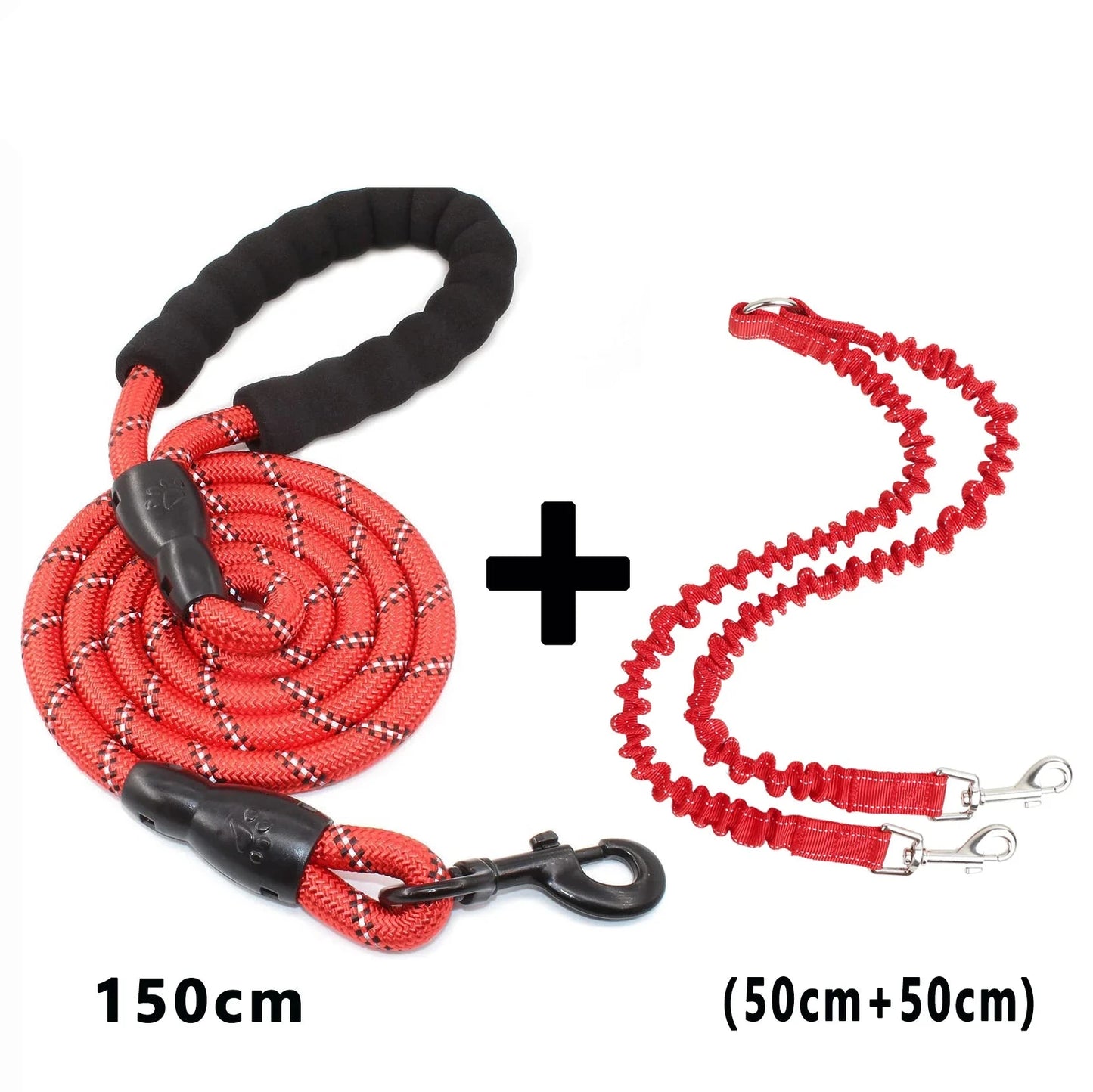 laisse double pour chien rouge